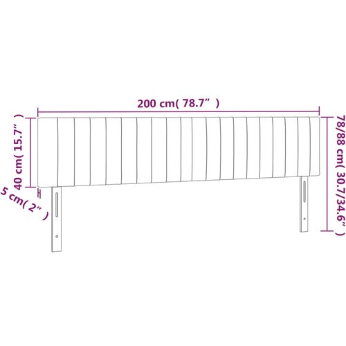  LED uzglavlje smeđesivo 200x5x78/88 cm od tkanine Slike