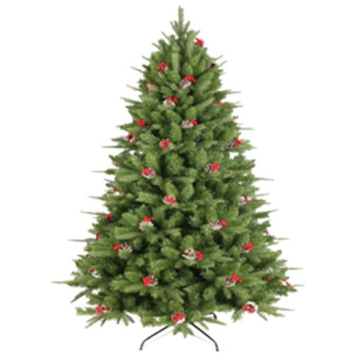  Novogodi&scaron;nja jelka sa &scaron;i&scaron;arkama i bobicama 180 cm 240203 Cene
