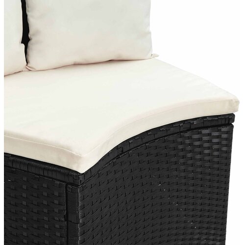 Set sofe 2 pcs Crna Solidno drvo akacije i poli ratan Slike