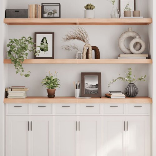 The Living Store Stenska polica 180x40x(2-6) cm neobdelana trdna hrastovina - Stenska Polica, (21437932) Slike