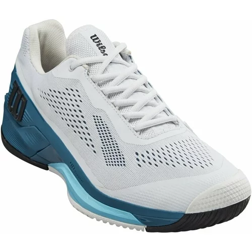 Wilson Rush Pro 4.0 Mens Tennis Shoe White/Blue Coral/Blue Alton 43 1/3