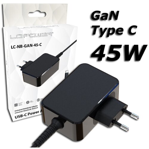 LC-Power USB GaN punjač 45W Punjač za laptope, USB-C,5-20V, 2.25-3A Slike