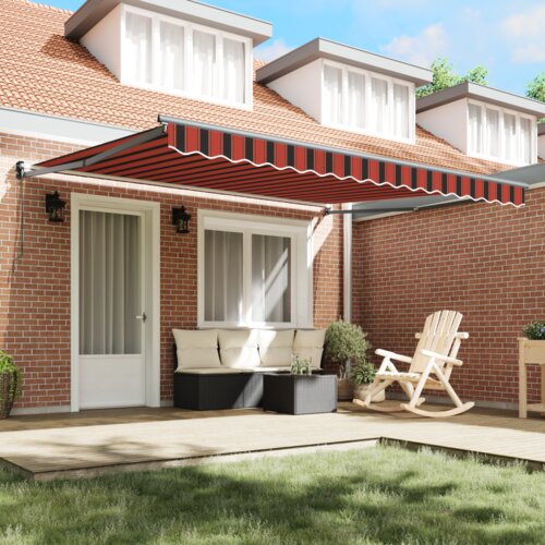 VidaXL Automatska uvlačiva tenda žute i narančaste boje 400x350 cm Slike