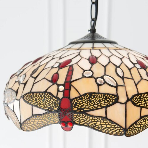 Endon 70824 - Luster na lancu Tiffany DRAGONFLY 3xE27/60W/230V prečnik 41 cm Slike