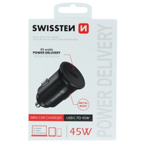 Swissten punjač za auto, 1xUSB-C, 5.5A, Super Fast PD3.0 45W, crni Cene