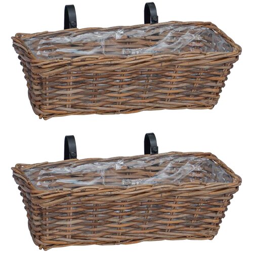 VidaXL Obesna ko&amp;scaron;ara za sadike 2 pcs Rjava 48 x 22 x 15 cm, (5000285954) Slike