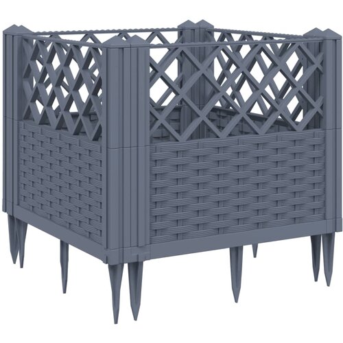 Maison Chic Cvetlično korito - Cvetlični Lonec z zatiči sivo 43,5x43,5x43,5 cm PP, (21789172) Cene