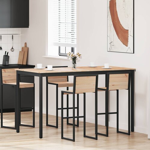  Stol za bar Prirodna 180 x 90 x 105 cm Čvrsto borovo drvo Slike