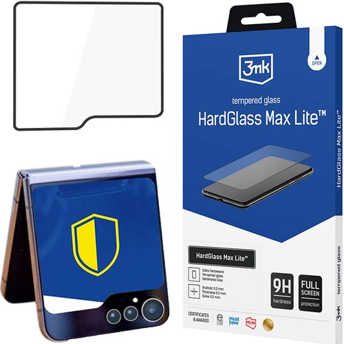 3mk HARDGLASS MAX LITE BLACK ZA STEKLO SAMSUNG GALAXY Z FLIP 6 GLASS, (21976600) Slike
