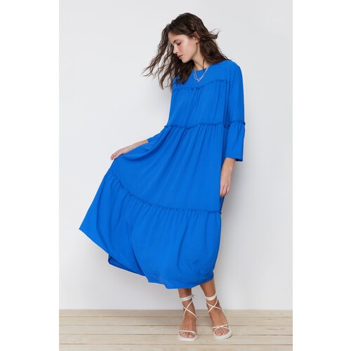 Trendyol Blue Piping Detailed Woven Dress Slike