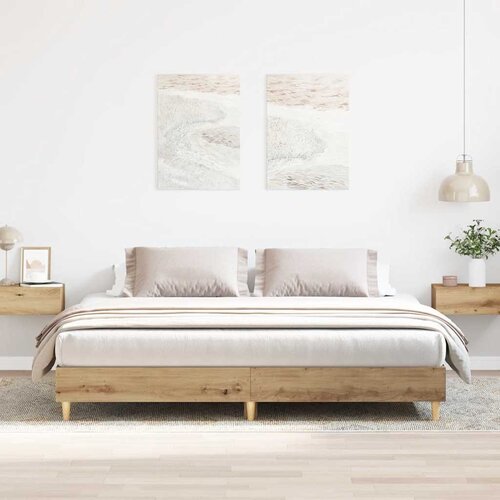 VidaXL Okvir kreveta bez madraca boja hrasta artisan 200x200 cm Slike