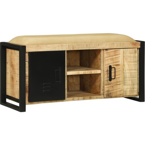 VidaXL klupa ormar 100x35x50 cm čvrsto drvo hrapavo mango Slike