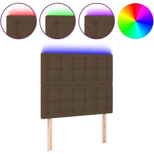  LED uzglavlje tamnosmeđe 90x5x118/128 cm od tkanine Slike