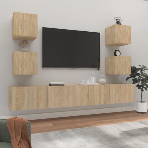  6-dijelni set TV ormarića boja hrasta sonome konstruirano drvo Cene