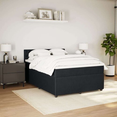 VidaXL Krevet s oprugama i madracem crni 140 x 190 cm bar&amp;scaron;unasti Slike