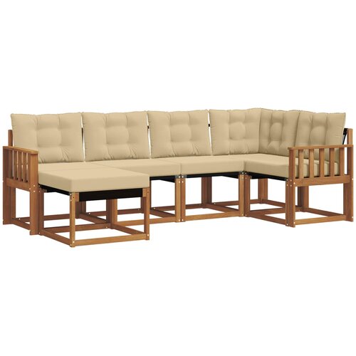  Set vanjskih sofa 6 kom. Prirodna i bež Smeđa 247 x 128,5 x 73 cm Slike