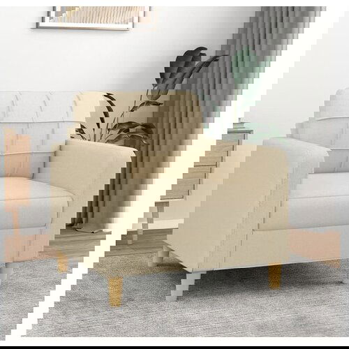 VidaXL Fotelj krem 60 cm blago Slike