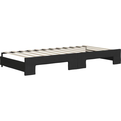  Dnevni krevet na razvlačenje s ladicama crni 90x200 cm tkanina Slike