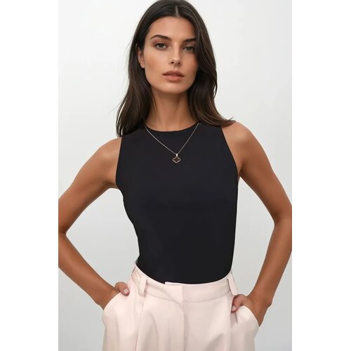 Trend Alacati Stili Ženska bluza bez rukava Alc-X13447, Okrugli izrez, Crna Cene