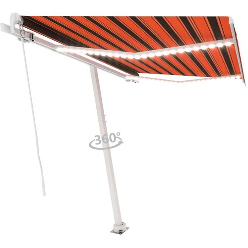  Ročno zložljiva tenda z LED lučmi 350x250 cm oranžna in rjava, (20803748) Cene