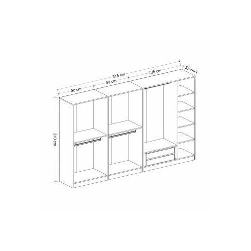 Hanah home Ormar Kale Plus-7788, 315x210x52 cm, Bijela Slike