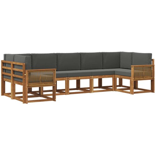 vidaXL Zunanja garnitura za sedenje 7 pcs Naravna in antracitna, (5000280671) Cene