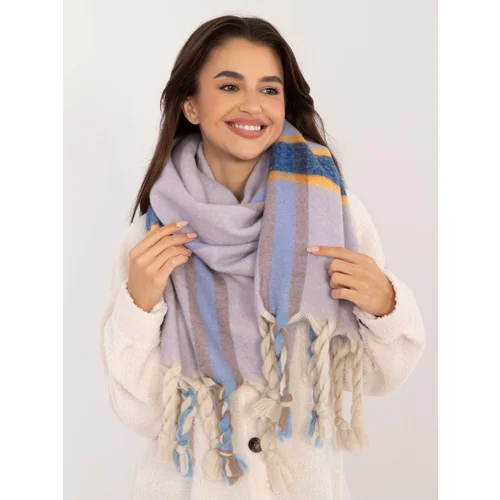 Fashion Hunters Light purple thick women's scarf with fringe