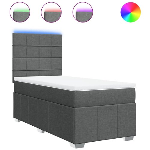Maison Chic Box spring postelja - Vzmetna postelja z vzmetnico temno siva 90x200 cm blago SL10392, (21902311) Cene