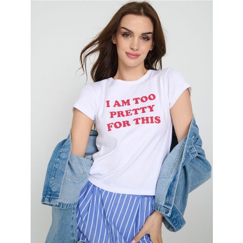 Sinsay Pamučna majica kratkih rukava I AM TOO PRETTY FOR THIS Cijene