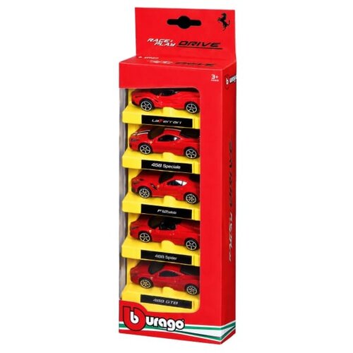 Bburago Set Formula Mclaren F1 MCL39, 1:64, 5 komada, Crveni Slike