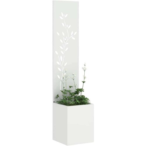 VidaXL Privatnost u vrtu Bijelo 32 x 140 cm Hladno valjana čelična Slike