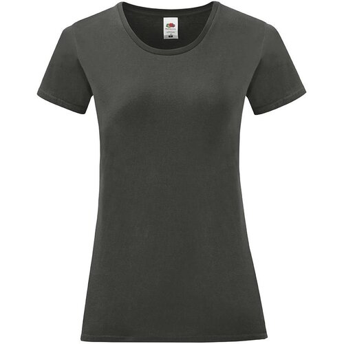 Fruit Of The Loom Iconic Women's Graphite T-shirt in combed cotton Cene