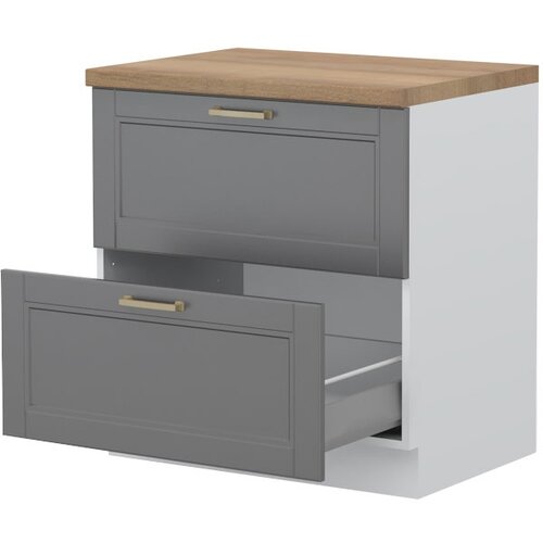 Jela ELEMENT ZA KUHINJU TARA R-80-2MBOX SA METALNIM LADICAMA-Grafit mat lak Slike