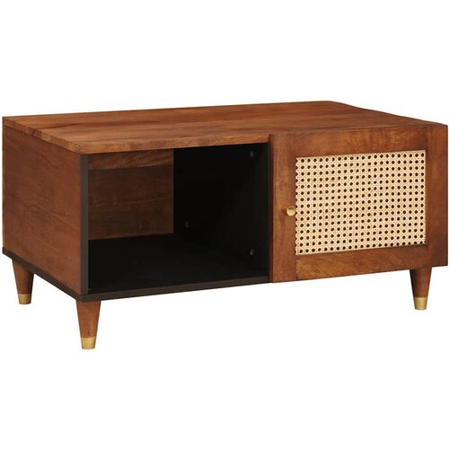 vidaXL Klubske mizice Rjava 80 x 50 x 40 cm Trska in masivno mango les, (5000073415) Cene