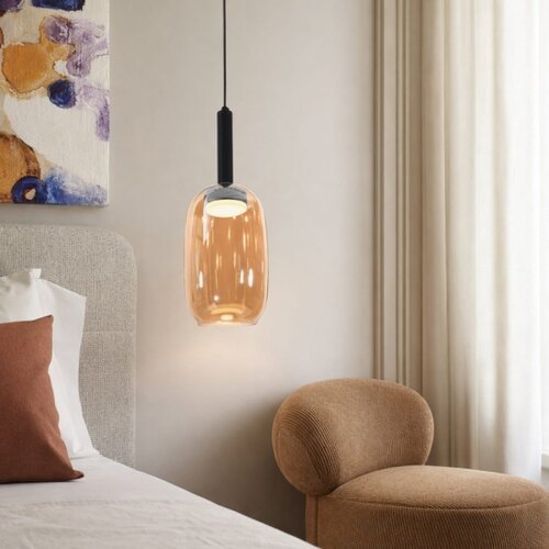  visilica na sajli bueno 1xGX53/9W/230V prečnik 15 cm zadimljeno braon Slike