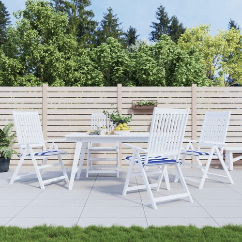 vidaXL Jastuci za vrtne stolice 4 kom plavo-bijeli 40x40x3 cm tkanina Cijene