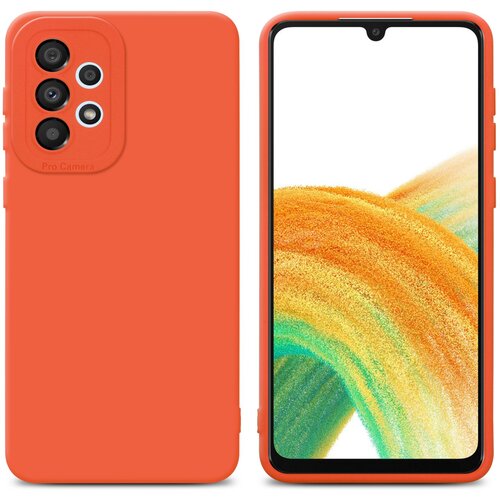 Cadorabo Ohi&amp;scaron;je, združljiv s Samsungom v tekočini Orange - Za&amp;scaron;čitni pokrov iz fleksibilnega silikona TPU, (20592111) Slike