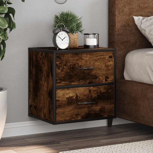 Furnova Stenska nočna omarica dimljen hrast 40x31x39,5 cm, (21927615) Slike