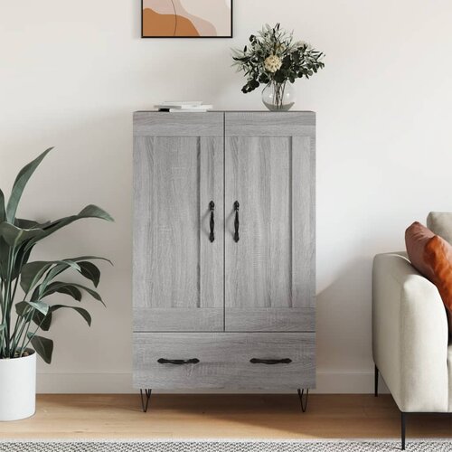  Visoka komoda siva boja hrasta 69,5x31x115 cm konstruirano drvo Cijene