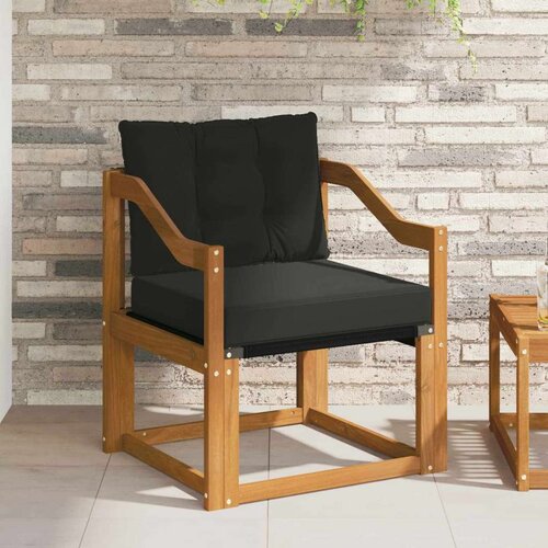  2 Komad Set vanjskih sofa Čvrsto drvo akacije i Textilene - Prirodna i crno Nagnuto Cijene