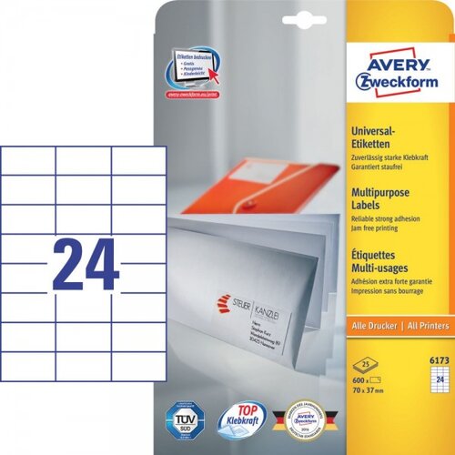 Avery Zweckform Univerzalne etikete 70 x 37 mm, 25/1 Slike