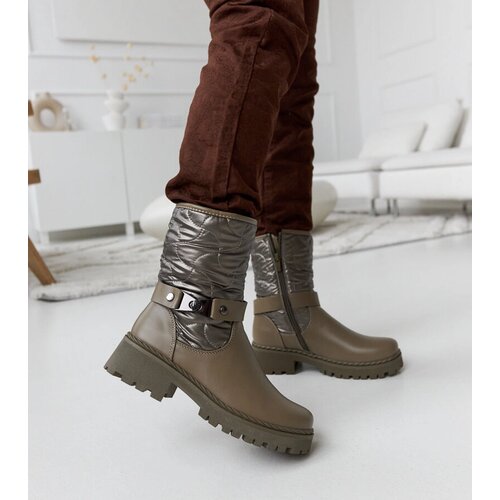 Gemre Green insulated ankle boots with decorative strap Lido Cene