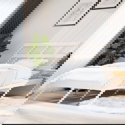 Furnova Posteljni okvir bel 150x200 cm trden les, (21943589) Slike