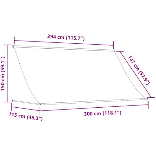 Tenda na uvlačenje 300 x 150 cm antracit Slike