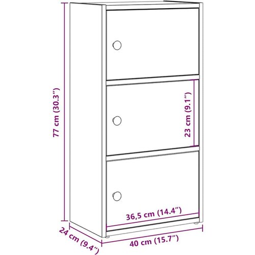 VidaXL Regal za knjige bijeli 40x24x77 cm konstruirano drvo Slike