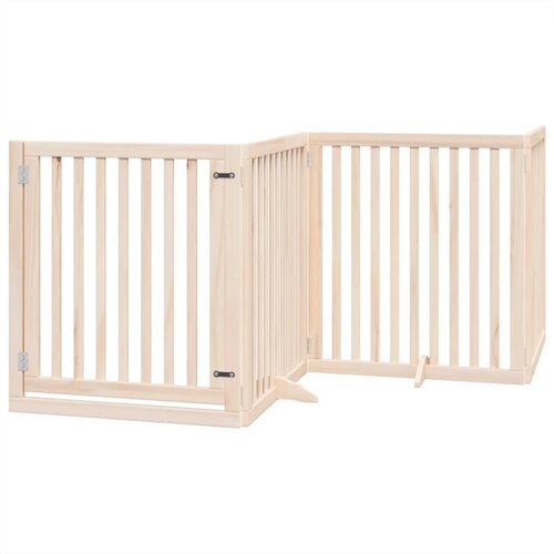  Vrata za pse s vrata&amp;scaron;cima 4 panela sklopiva 320 cm drvo topole Smeđa 80 x 90 x 2 cm Slike