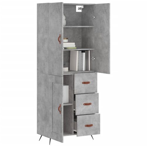  Visoka komoda siva betona 69,5x34x180 cm od konstruiranog drva Slike