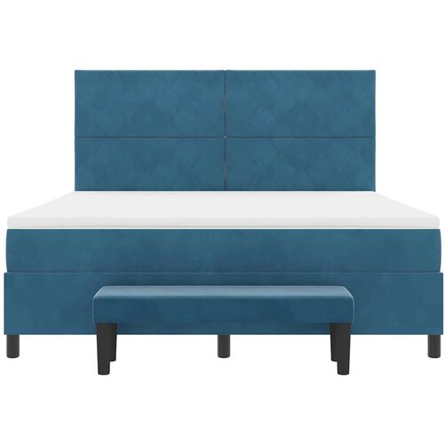 Box spring krevet Tamno plava 180 x 200 cm Bar&amp;scaron;un Slike