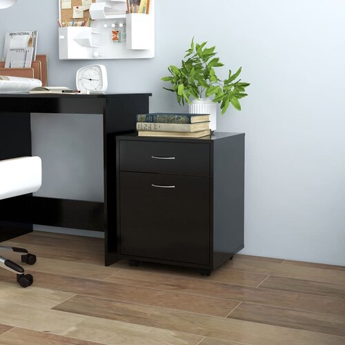 vidaXL Ormarić s kotačima crni 45 x 38 x 54 cm od iverice Cijene