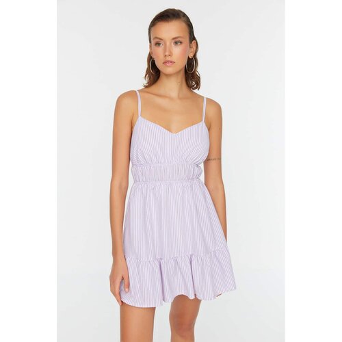 Trendyol Lilac Petite Strap Flounce Dress Slike